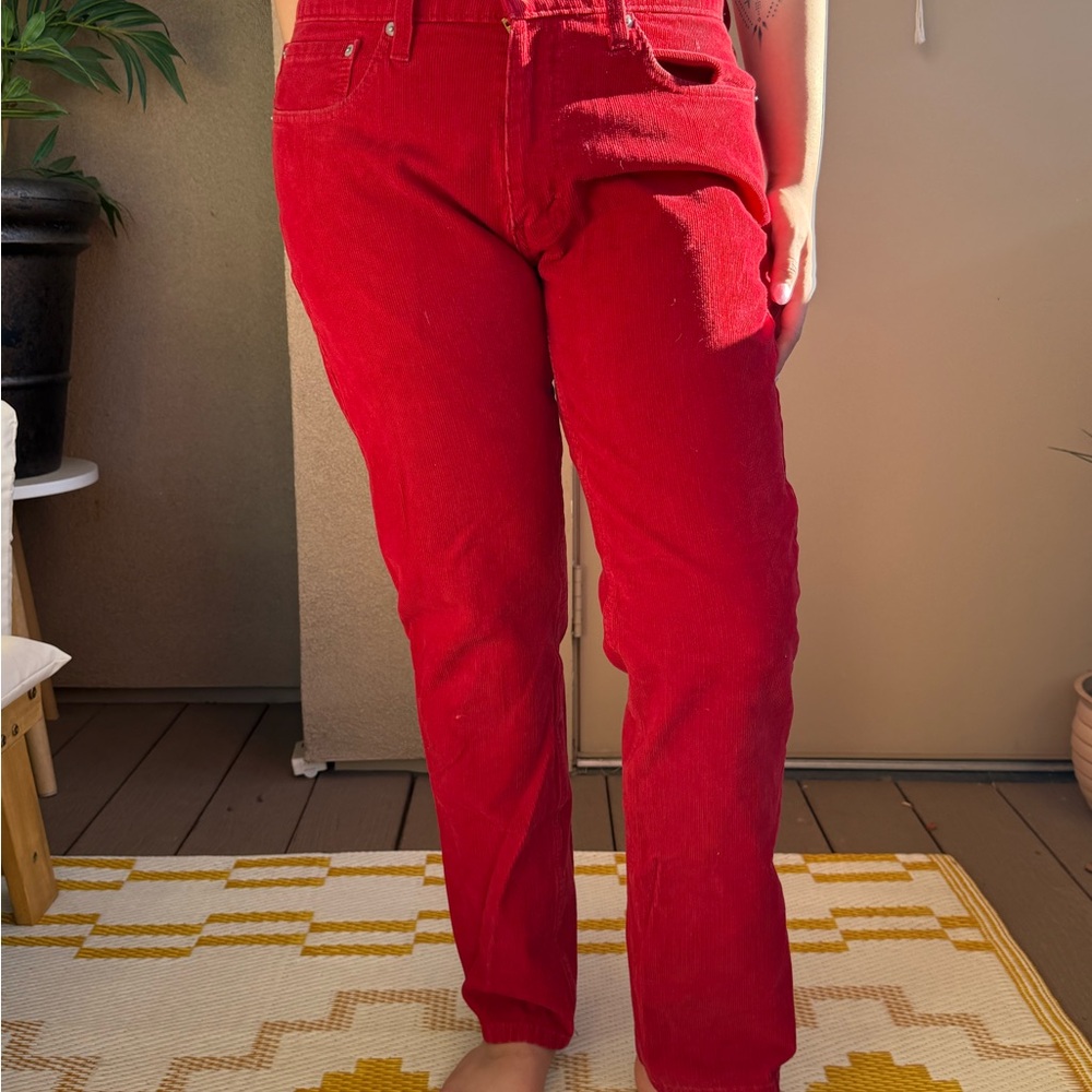 Levi's Red Straight-Leg Corduroy Jeans
